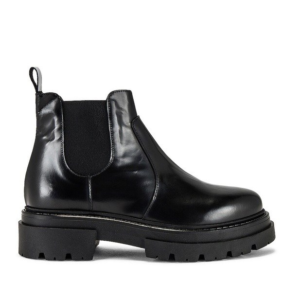 FREE PEOPLE Lola Lug Sole Chelsea Boots NWT Size EU 38 Black Leather Dov… - Picture 3 of 12